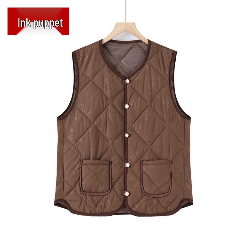 Mo ou Women s Mid-Aged Fashion Warm Vest 7XL