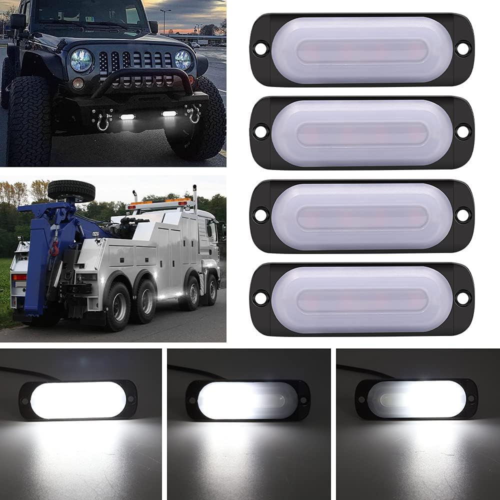 X-STYLE Truck Side Marker LED White Strobe 24V Flash Light Flashing Warning Light