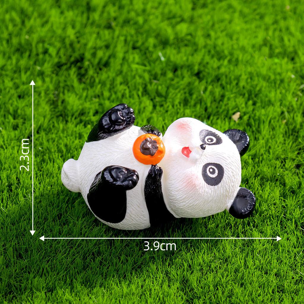 Resin Panda Diy Figurines Microlandscape Craft Set Miniature Tea Decor Party