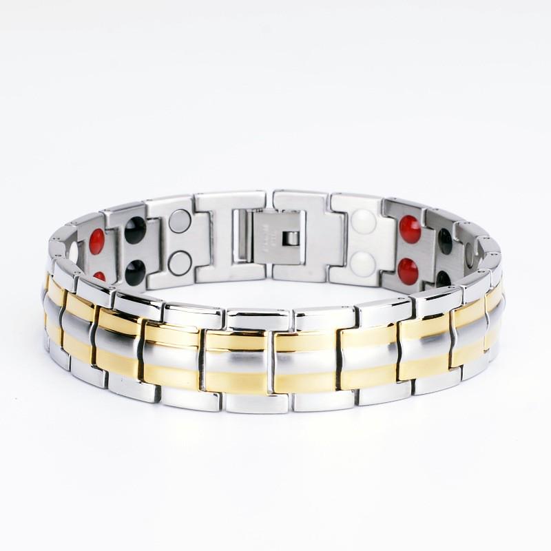 Bracelet de santé en pierre magnétique: Anti-Radiation & Anti-Fatigue, Design Coquille de Tortue Électroplaqué Sous Vide