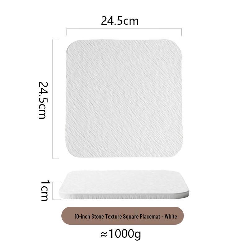 ZISIZ 10-Inch Ceramic Square Dessert Plate