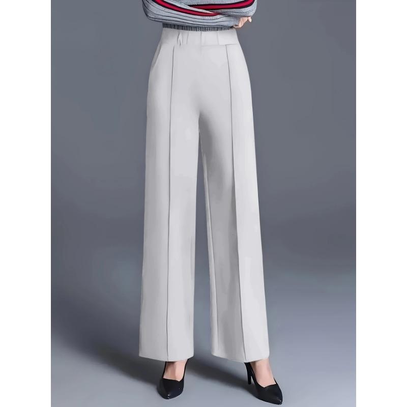 Solid-colored Wide-leg, High-waisted Loose and Slimming Casual Pants for Women In Autumn and Winter