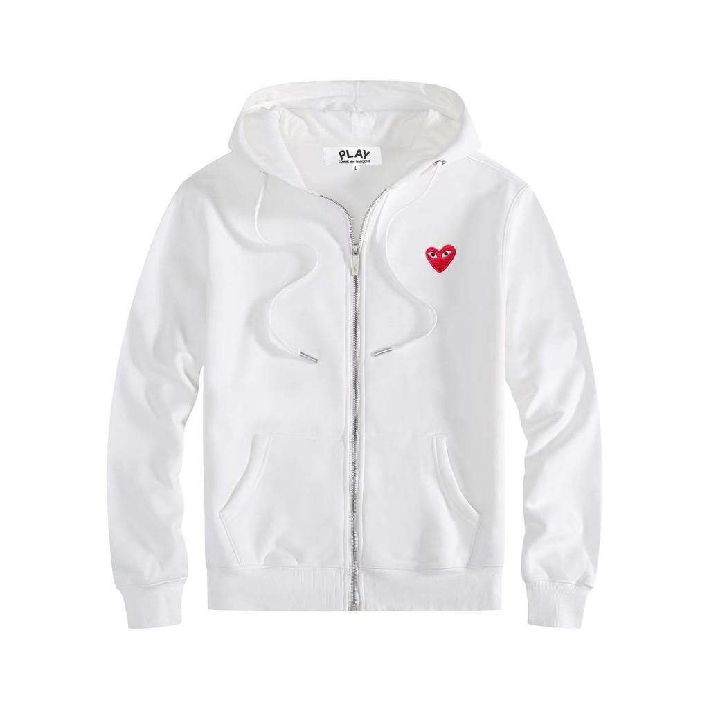 HEYPLAY Peach Heart Japanese Streetwear Unisex Hooded Zip-Up Sweatshirt