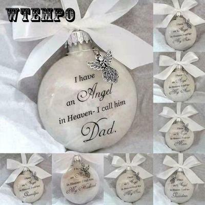 Personalizovaná paměťová cetka Vánoční dárky Koule Anděl v nebi Ornament Připomeňte si ozdoby mámy táty syna babičky dědy bratra