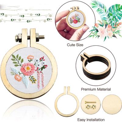 10 Stück/Set Mini-Stickrahmen aus Holz, Ring, Kreuzstich-Rahmen, Bastelbedarf, DIY für Nadelkunst, Stoffmalerei, Wanddekoration