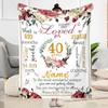 Happy 40th Birthday Personalized Text Blanket Lightweight Personalized Blanket Durable Comfort Versatile for Office Chair Sofa Picnics Living Room