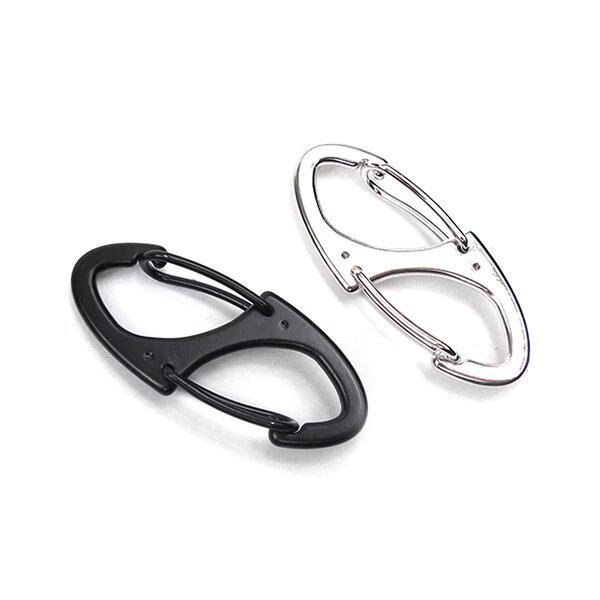 Zinklegierung 8-Form Karabiner Schlüsselanhänger mit Schnellverschluss, Erhältlich in 2 Stilen