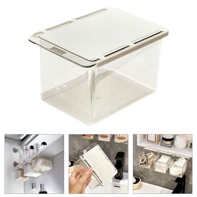 Rangement à tiroirs transparent pour placement dans la salle de bain sous un meuble, support à cosmétiques en plastique