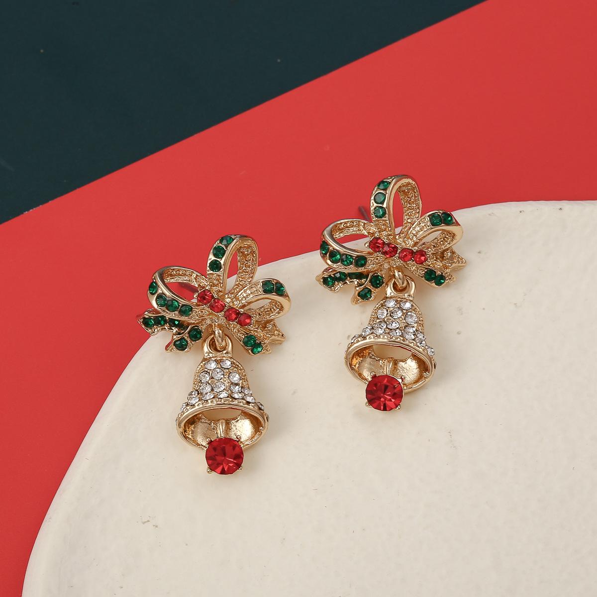 

Christmas Carol Series Jingle Bells Delicate Diamond Christmas New Year s Eve Bells Earrings Colorful Earrings