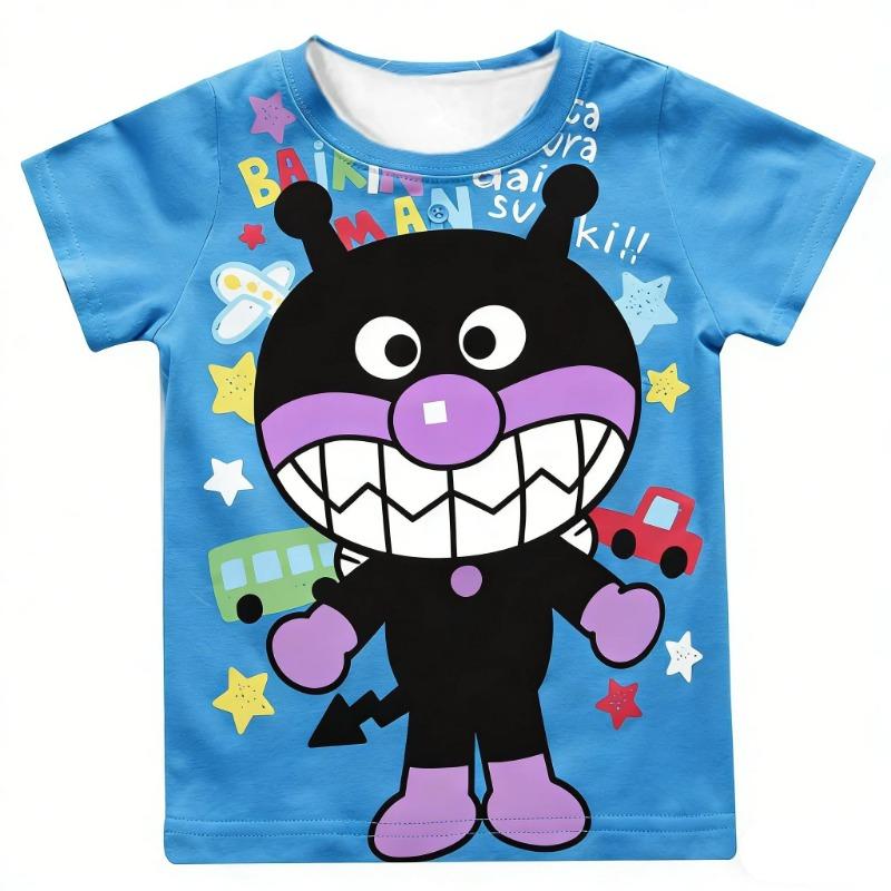 Kids Anpanman Baikinman Anime T Shirt Men T Shirt Women Tee Boys Top Children Parent Child Quick dry short sleeves kids Tshirt