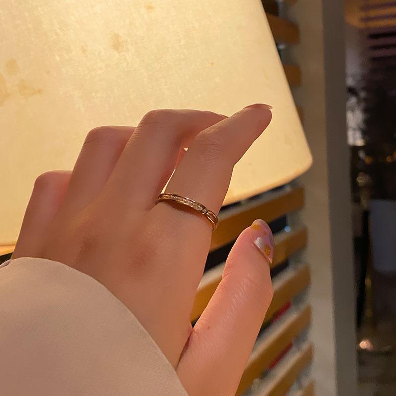 Korean Version of Titanium Steel Ring for Women Ins Simple Index Finger Light Luxury Ring Trend Jewelry