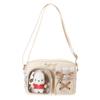 Sanrio Characters Checkered Shoulder Bag with Plush Toy, 16 X 22 X 7.5cm, Synthetic Leather (Pochacco)