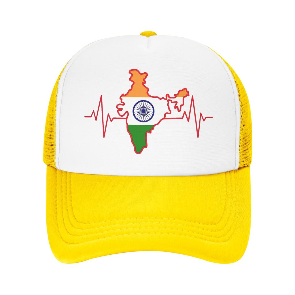Heartbeat Of India Tricolor Map Pulse Art Casual Sun Hats For Women Unisex Spring Outdoor Sports Baseball Cap Vintage Hats
