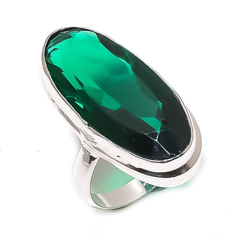 Chrome Diopside Gemstone Handmade 925 Sterling Silver Jewelry Ring Size 8 S9k93