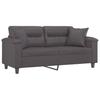 Vidaxl 2-Osobowa Sofa Z Poduszkami, Szara, 140 Cm, Sztuczna Skóra