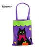 Pumpkin Ghost Printed Totes Halloween Candy Bags, Non-Woven Trick or Treat Tote Bags with Handles, Lightweight Portable Gift Pouches Cute Black