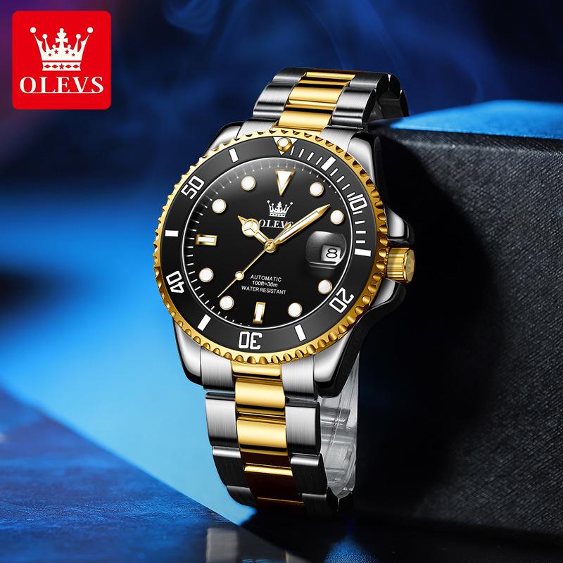 Oliss Green Water Ghost Automatische Leuchtende Wasserdichte Herrenuhr