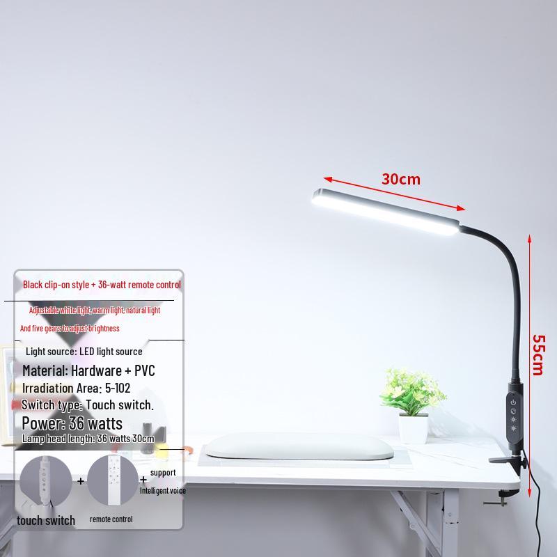Ultra-Bright LED Desk Lamp: Clip-On Light for Nail, Beauty, Embroidery, & Eyelash Work.