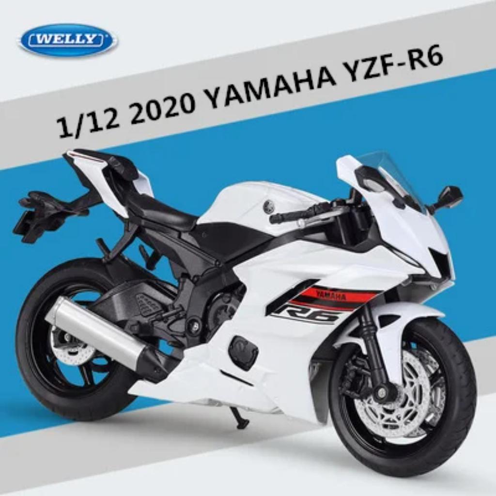 Welly 1/12 Yamaha YZF-R6 Alloy Racing Motorcycle Model Diecast Metal Street Sports Motorbike Model Collection Childrens Toy Gift