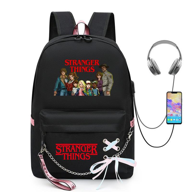 Stranger Things Student Backpack USB Charging Backpack KTB