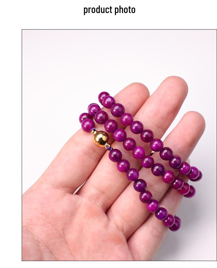 Royal Purple Sugilite Sodalite Clavicle Necklace with Magnetic Clasp - Light Luxury Women's Jewelry