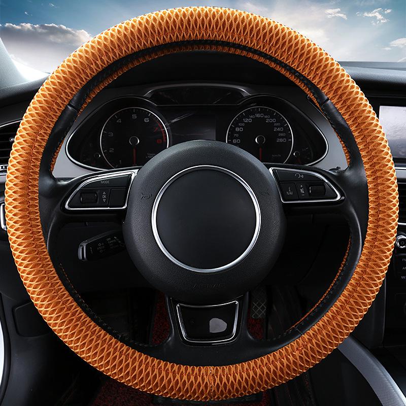 Breathable Mesh Car Steering Wheel Cover - Cute Honeycomb Sandwich Design