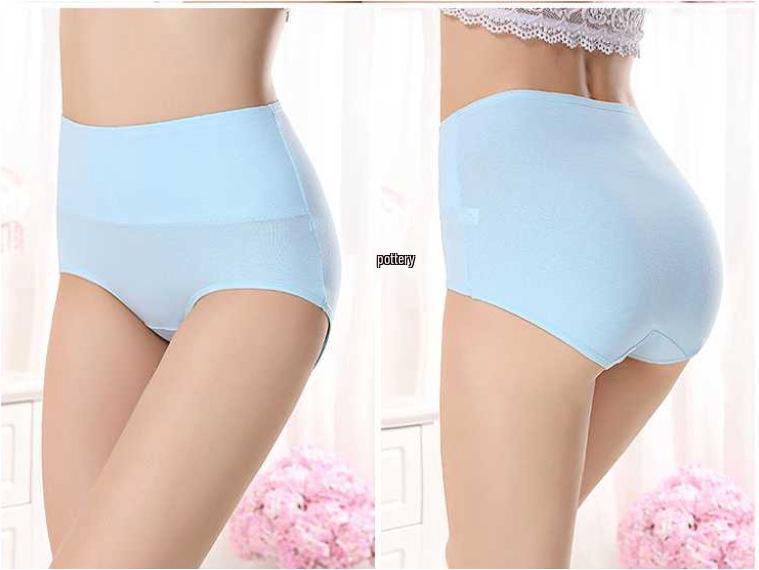 Women's High Waist Cotton Briefs - 95% Cotton, Solid Color