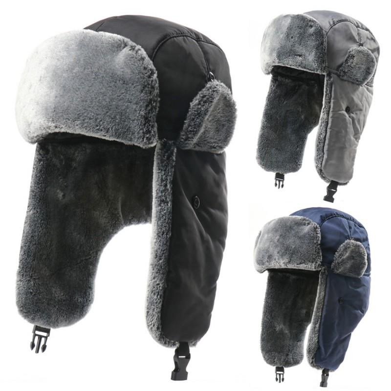 Winter Warm Fleece Lined Beanie Hat Men Women Windproof Water Resistant Outdoor Ski Cap With Ear Protection