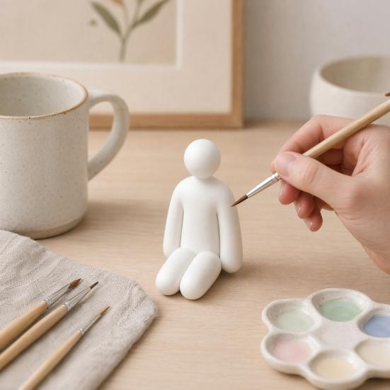 Minimalist Man Decoration 1/8Pcs 3D Printed Game Character Figure, Sitting Standing Lying Figurine, Model Abstract White Statue, Collectible Gift for
