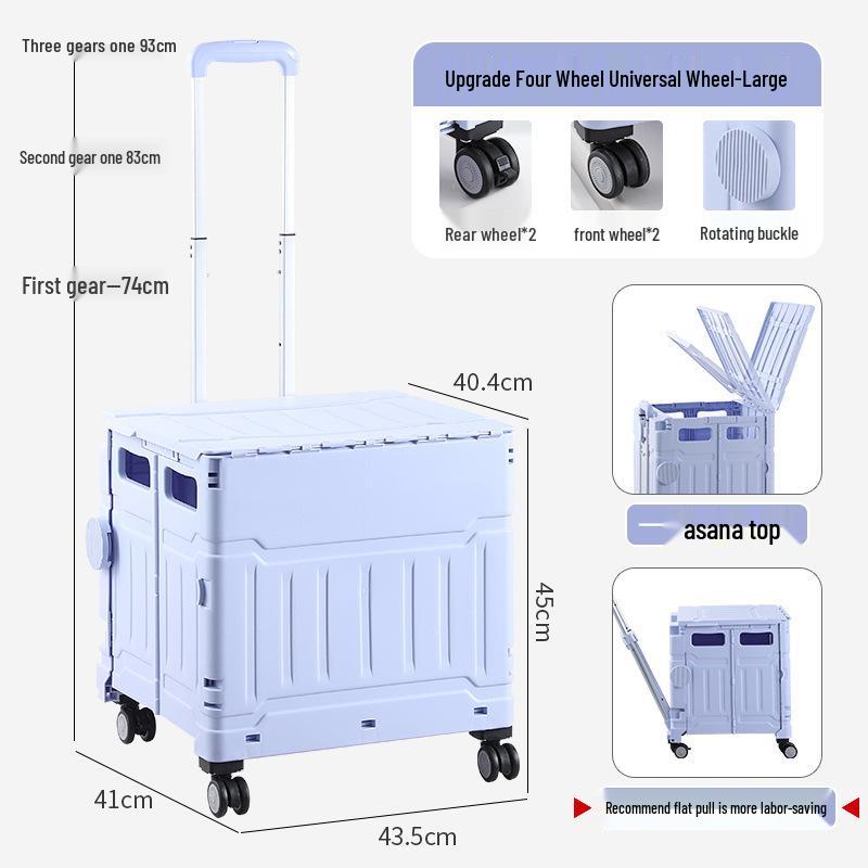 Portable Stair-Climbing Trolley: Folding Cart for Groceries, Camping, and Outdoor Use