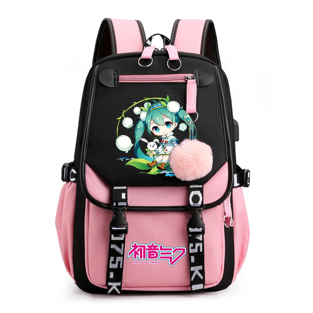 Anime Hatsune Miku Potisk Batoh Školní taška pro Teenagera Studenta Dívku Chlapce Taška na knihy Velká kapacita vodotěsný Cestovní taška Dárek Ruksak