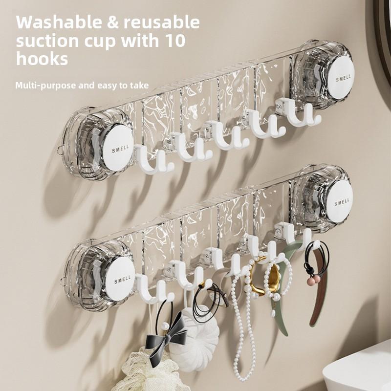 Vacuum Suction Cup Towel Hook With Heavy Duty Pet Material For Bathroom And Kitchen Storage