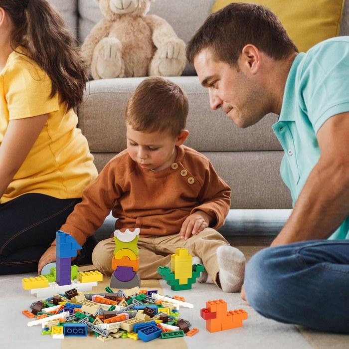 Classic Block Toy Set 1000-Piece Major Brand Compatible Includes 3 20x20 Baseplates Expansion Set 10 Colors, 12 Shapes Ages 6+