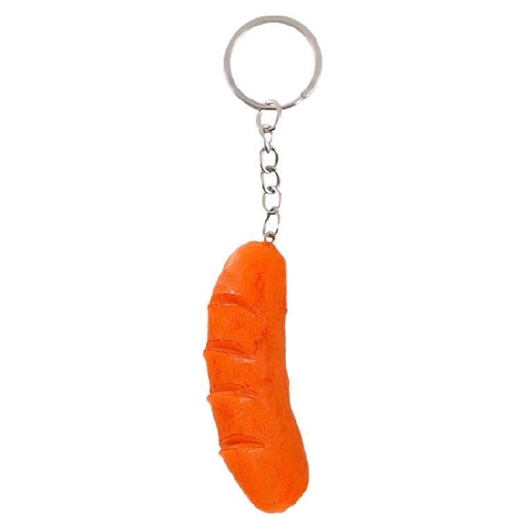 4 Pcs Simulation Food Keychain Decorative Keychain Hot Dog Pendant Hanging Ornaments Bag Charm Decorations Car Key Chain