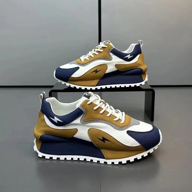ModeMode Läder Canvas Man Man Casual Skor Lyxiga Herr Sneakers Höjdökande Plattformssula Skor för Män