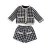 Cuddly 80cm Duffle Check Romper Cute Everyday Princess Duffle [Key Shop] Set, Gingham, White, Black, Cotton, Kids' Clothing, Wear, Stylish, Spring,