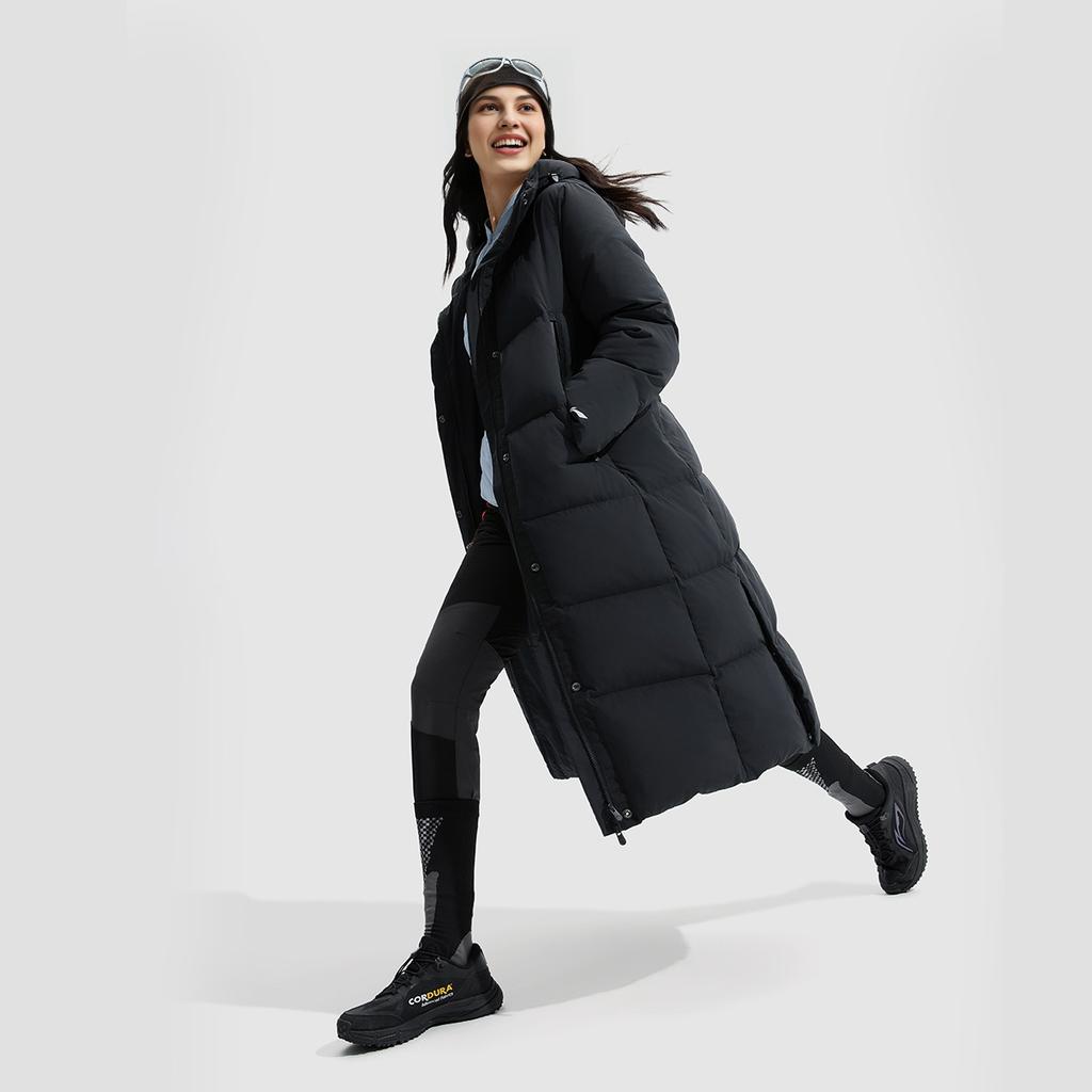Li-Ning Hot Pot Down Jacket Series Water-Resistant Comfortable Loose Cold-Resistant Warm Casual Solid Color Long Down Coat Women outerwear AYMU242-2