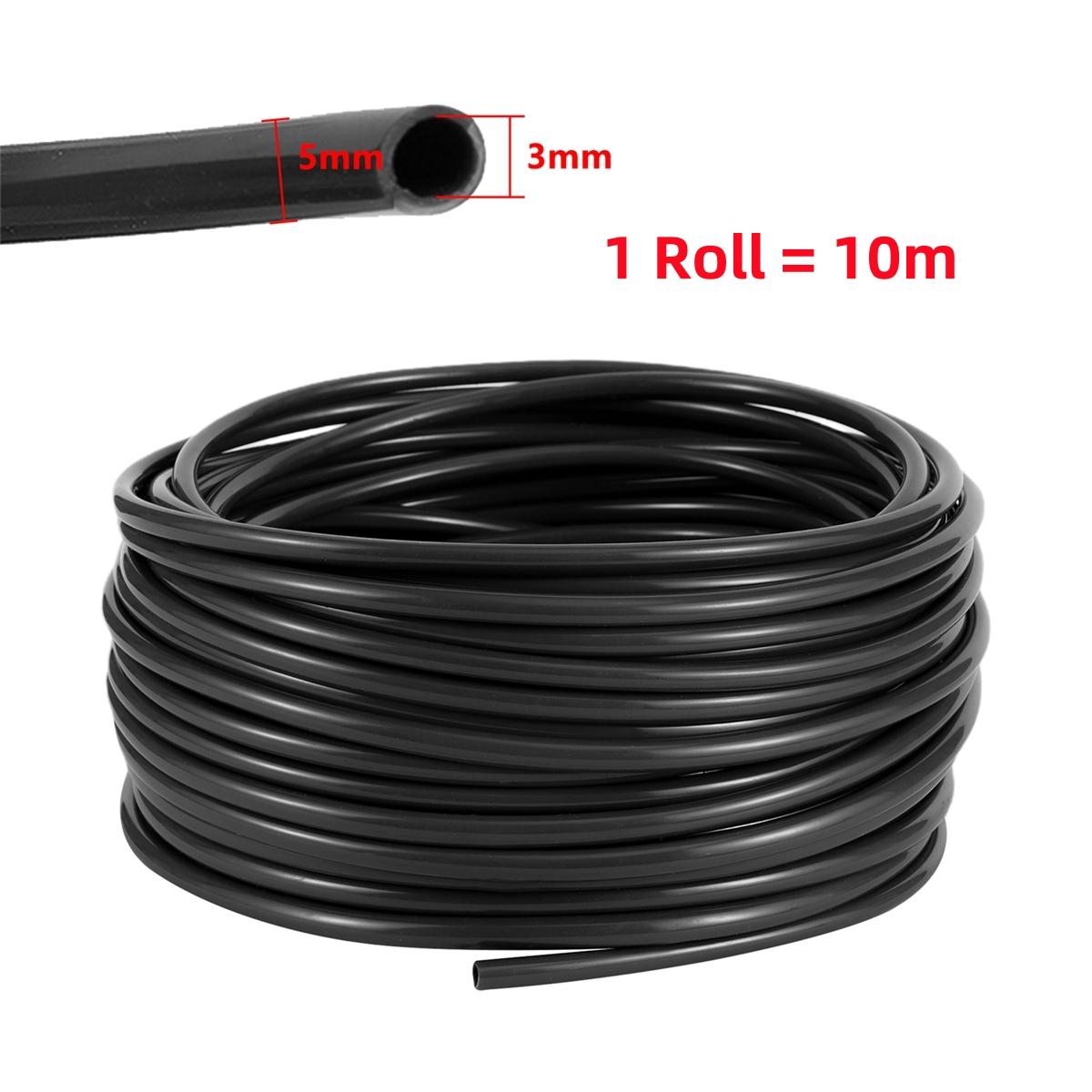 

10m PVC Garden Drip Irrigation System 3/5mm Hose Orchard Greenhouse Hanging Fruit Trees Micro-Spraying 1/8 Black Pipe 1 Roll