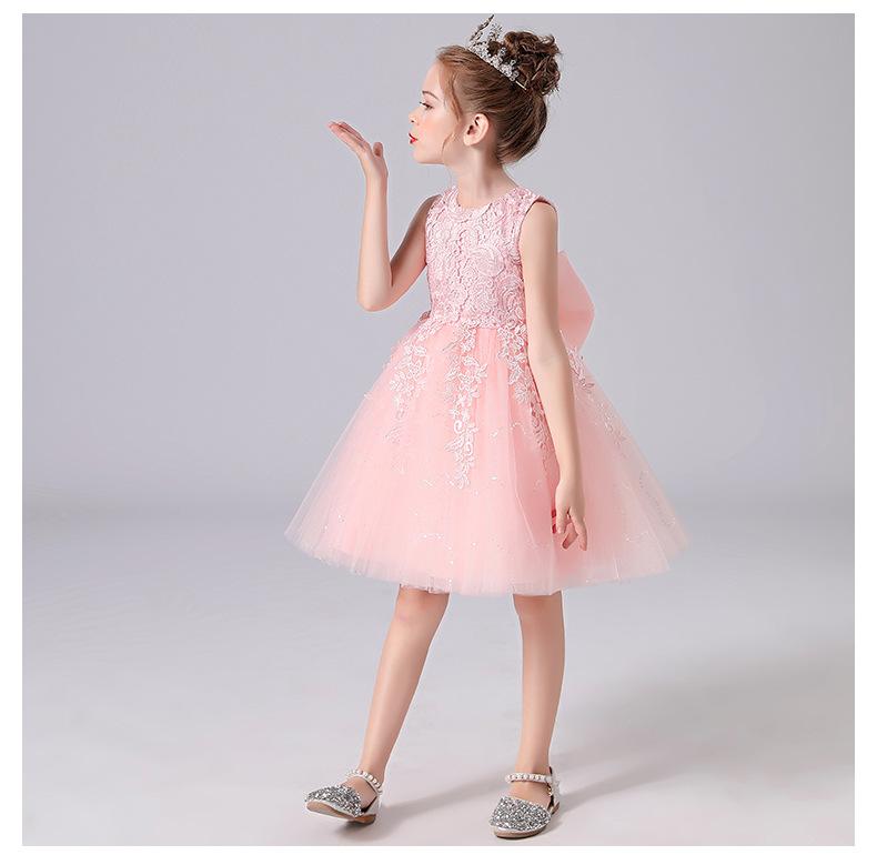 Dětské dívčí květinové šaty Velké mašličky Dětská párty svatební slavnostní společenské šaty pro princeznu