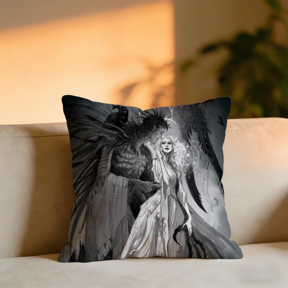

Angels And Demons Cushion Cover Cozy Velvet Throw PillowSoft Warm Cushion For Sofa Bed 30x30 cm