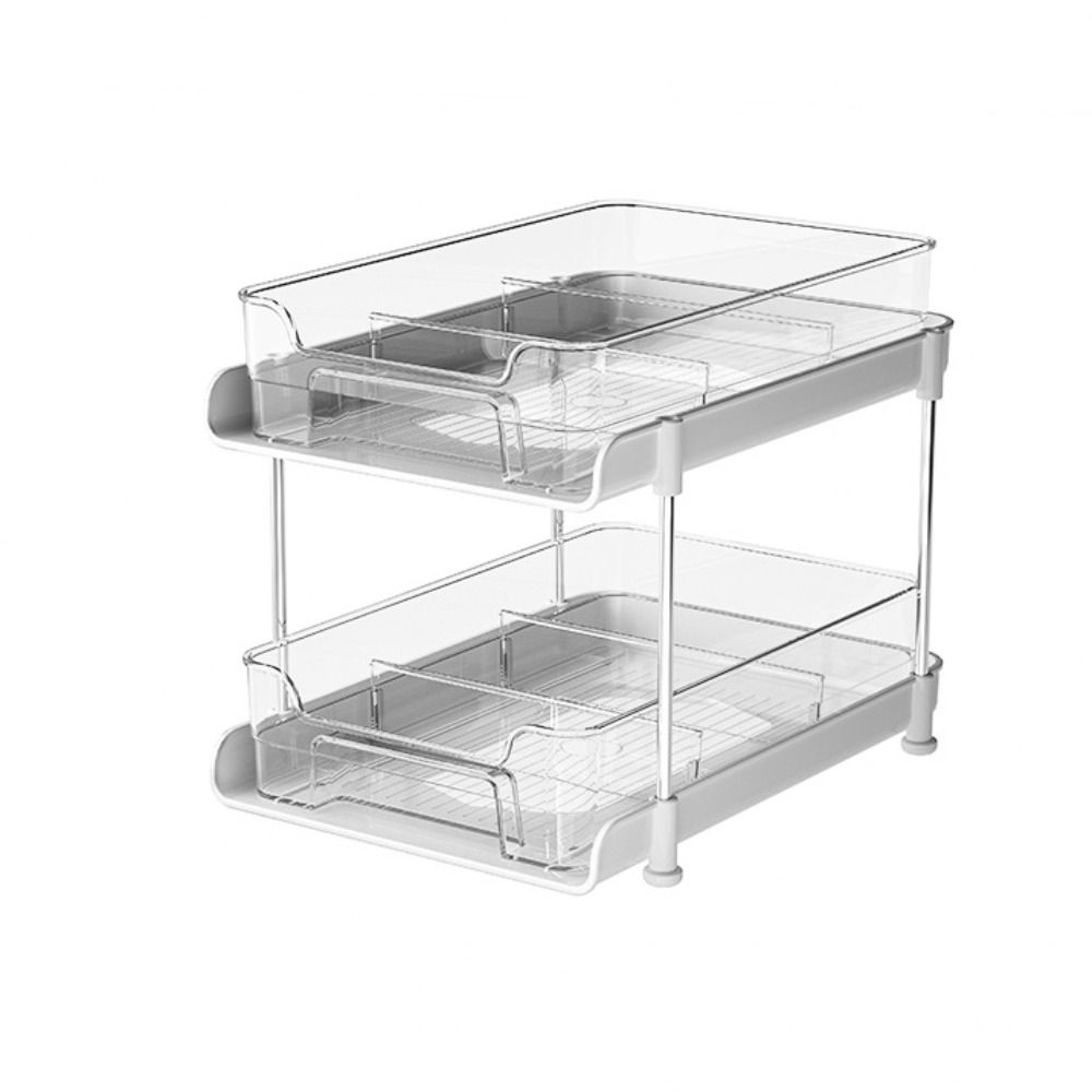 2 Tier/3 Tier Bathroom Storage Rack Movable Acrylic Counter Organizer Rack Multifunctional Pull Out Bathroom Storage Organizer