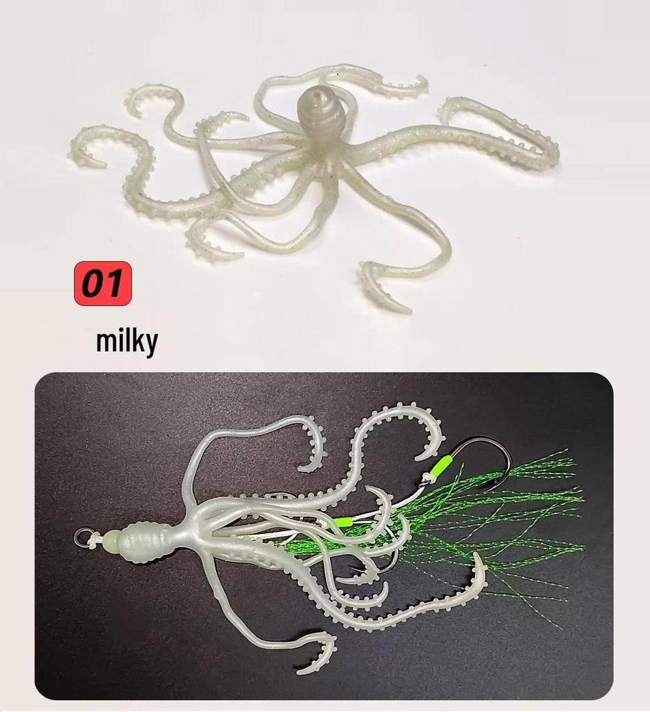 Bionic Squid Octopus Fishing Lures: Soft Tai Rubber Hooks for Sea and Boat Fishing