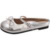 Fashion Lace Lace Bow Flat Semi-drag Spring and Summer New Round Toe Shallow Mouth Soft Sole Anti-slip Wear-resistant Slippers