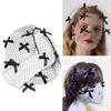 Black Birdcage Veil Fascinator Hairband With Bows Detail Wedding Hair Accessory Retro Theme