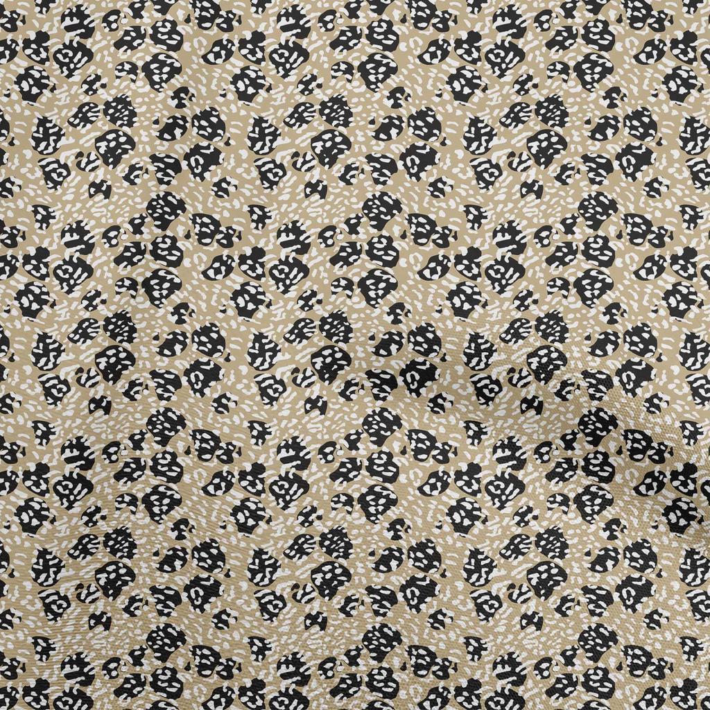 oneOone Βαμβακερό Ποπλίν Γκρι Ύφασμα Δέρμα Ζώου Υλικό Ραφής Πάντα με Μοτίβο Ανά Μέτρο 42 Ίντσες