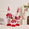 Christmas Snowflake Plush Doll with Retractable Stand - Red & White Snowman, Deer, Bear Ornament