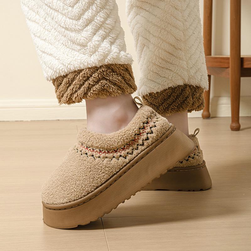 Women's Plush Cotton Slippers - Warm Indoor/Outdoor Winter Shoes 2024