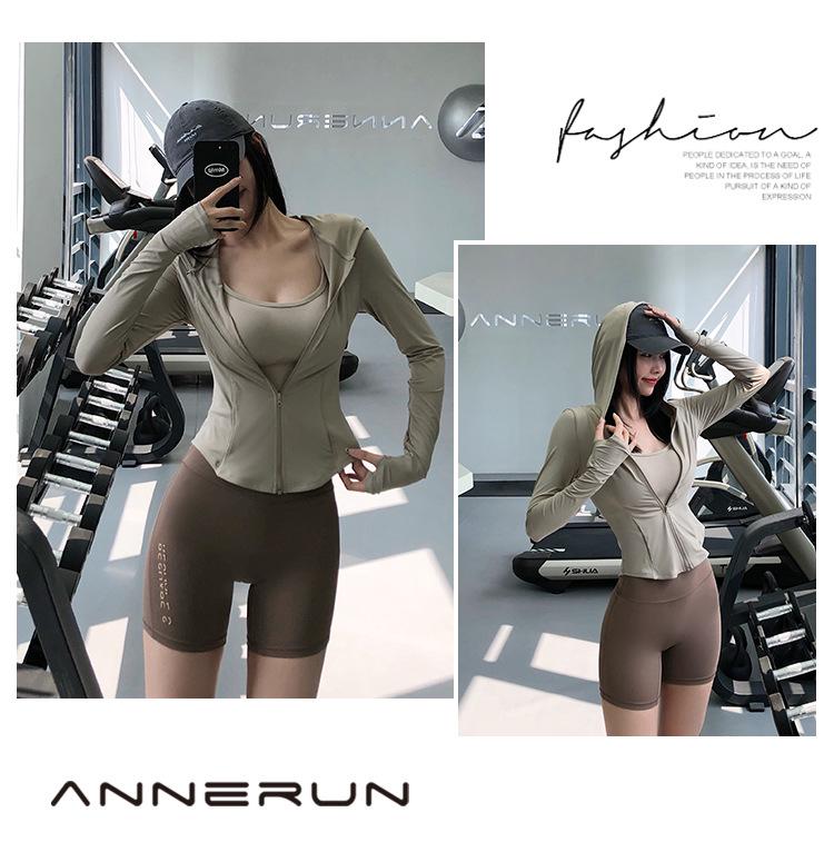 Women's Slimming Hooded Yoga Jacket – Stretchy Zip-Up Cardigan for Running & Fitness