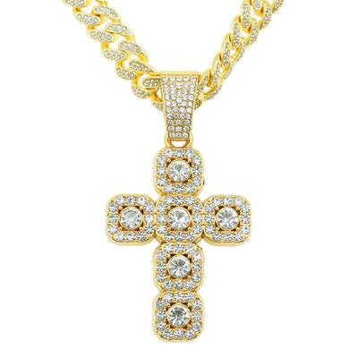 Voll Diamanten, Zehn Anhänger, Kubanische Gliederkette, Europäischer und Amerikanischer Hip-Hop Herren Cool und Dominant Personalisierte Schlüsselbeinkette, Halskette.
