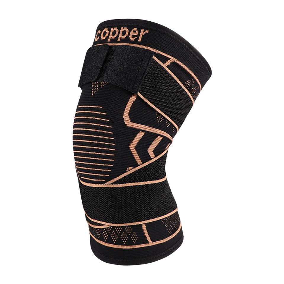 

Sports Copper Ion Knee Pads Non-Slip Knitted Nylon Knee Pads Patella Wear Tendon Injury Fitness Jump Rope Basketball Men Women M